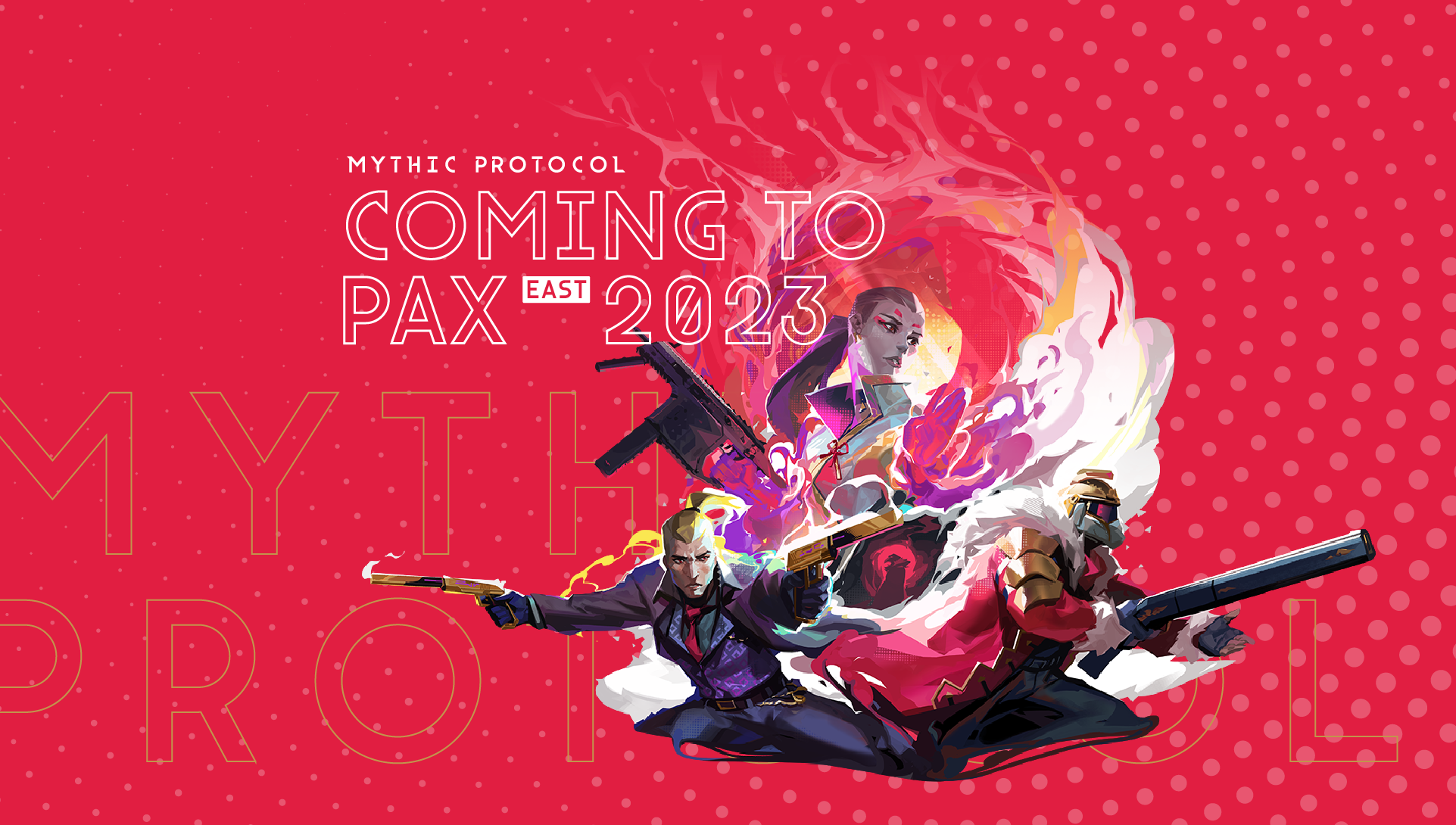 Banner Announcing Mythic Protocol attending PAX East